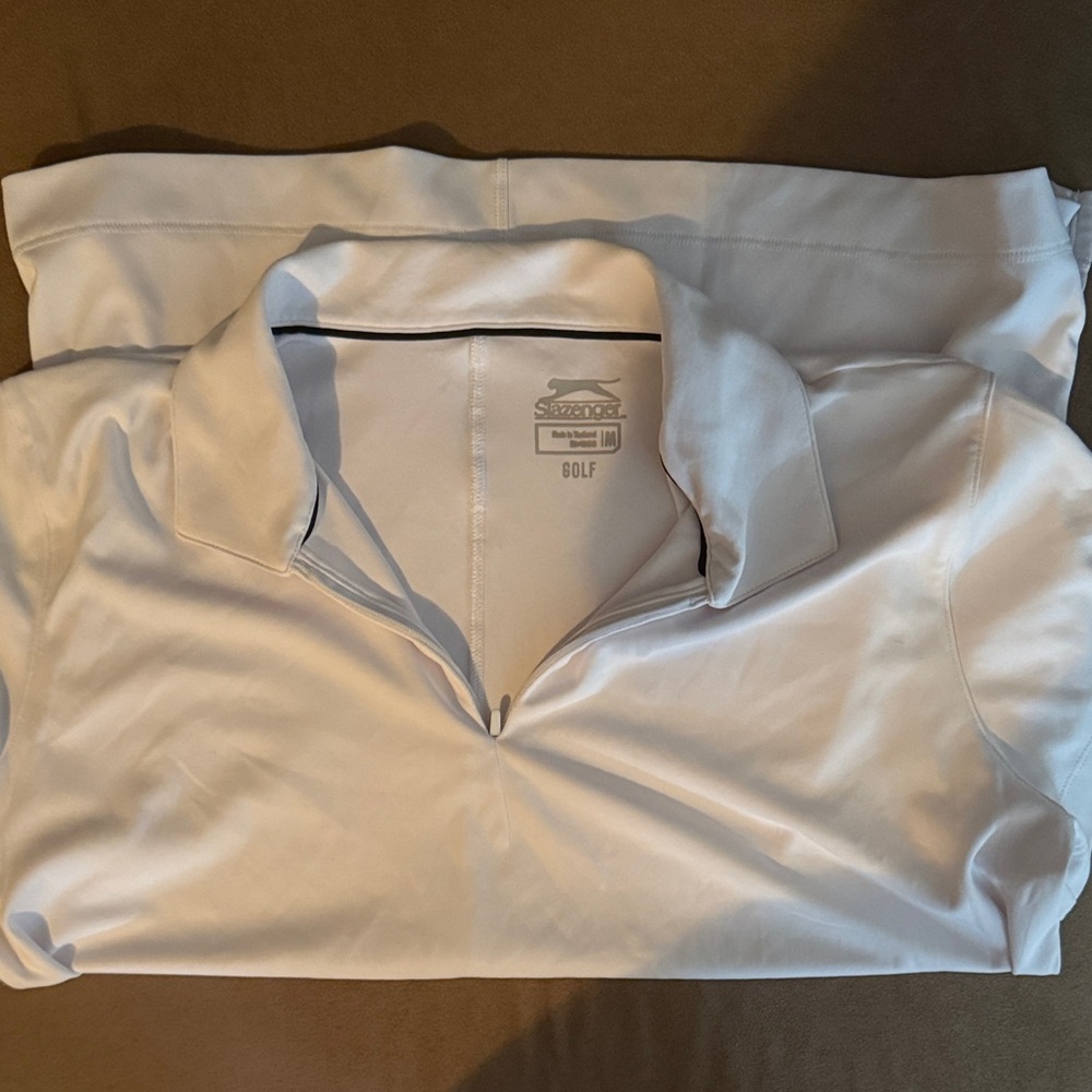 Slazenger White Short Sleeve Golf Shirt